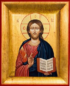 Ikoon Pantocrator - geschilderd/boord - 15,5x19cm