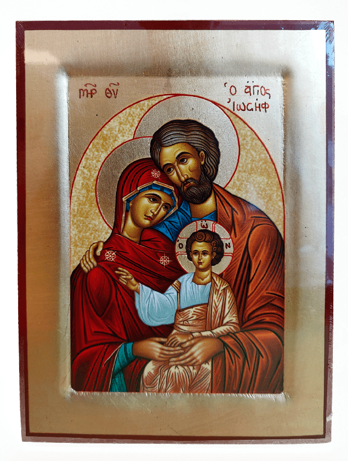 Icône lithographie/bord - Ste Famille (140x185mm)