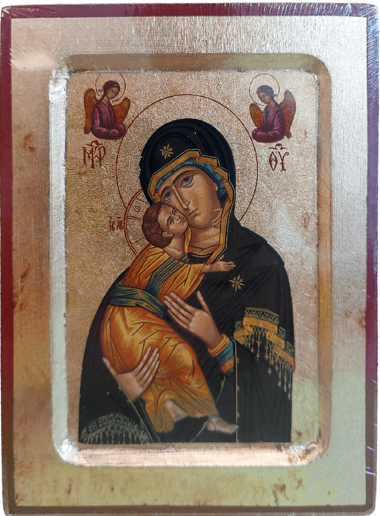Icône sériegraphie/bord - Vierge Vladimir (95x120mm)