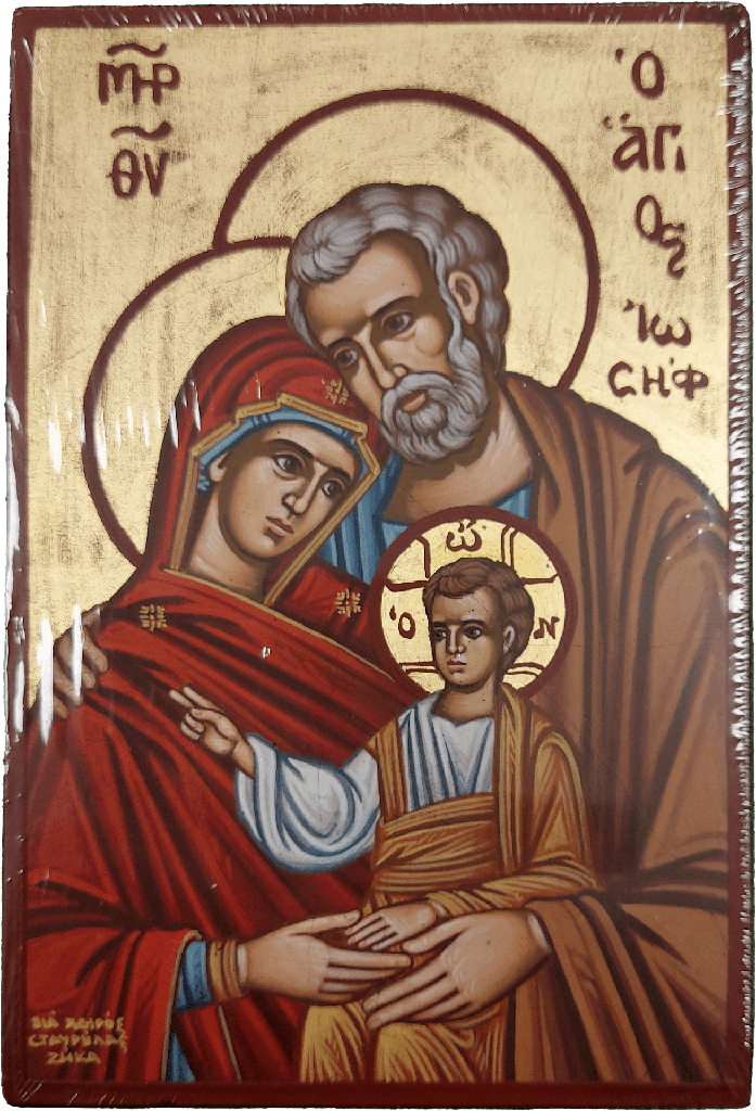 Ikoon handgeschilderd - H.Familie (130x190mm)