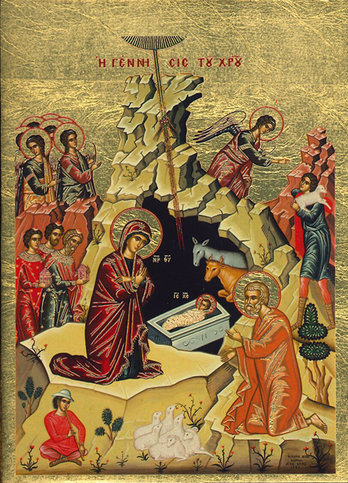 Ikoon/papierdruk - Geboorte van Christus - 6x9cm