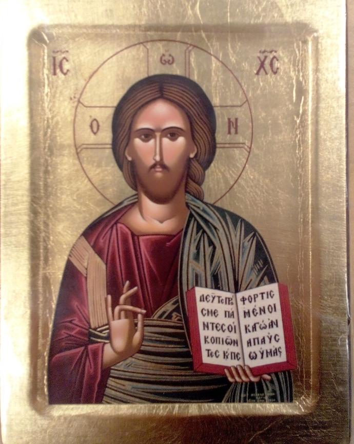 Siebdruck erhöhtem Rand - Pantocrator - 13,5x17,5cm