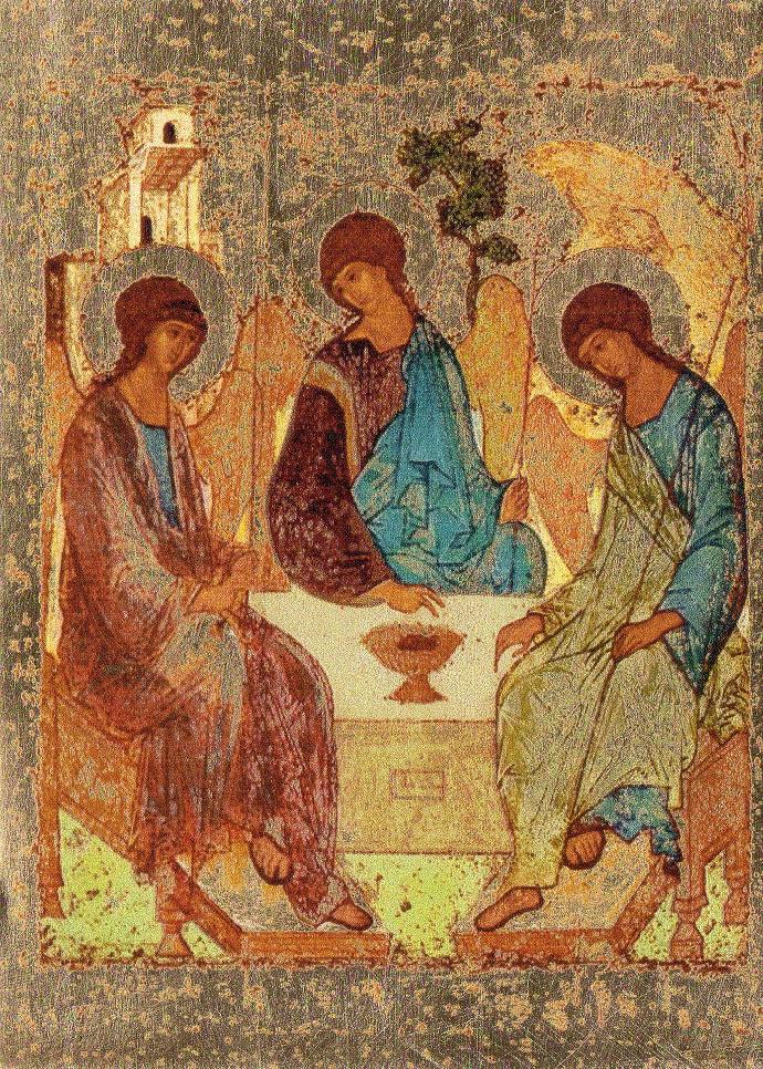 Icône sériegraphie/feuille doré - Ste Trinité Roublev (105x145mm)