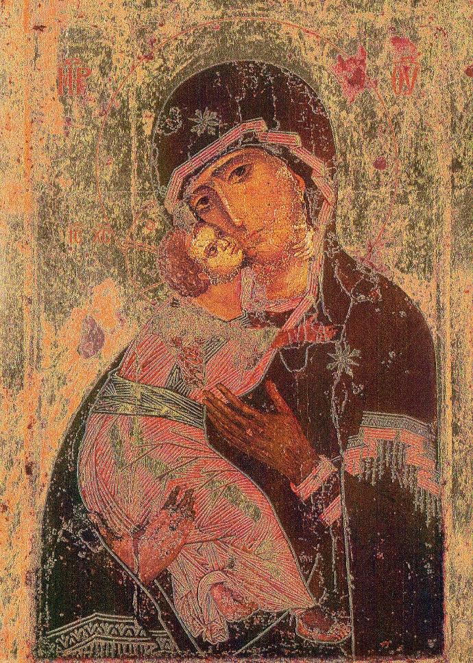 Siebdruck/glatt - Madonna von Vladimir - 15x20cm