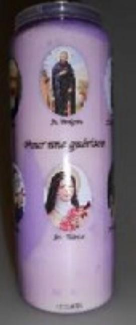 Bougie neuvaine/violette - 'Pour une Guérison'