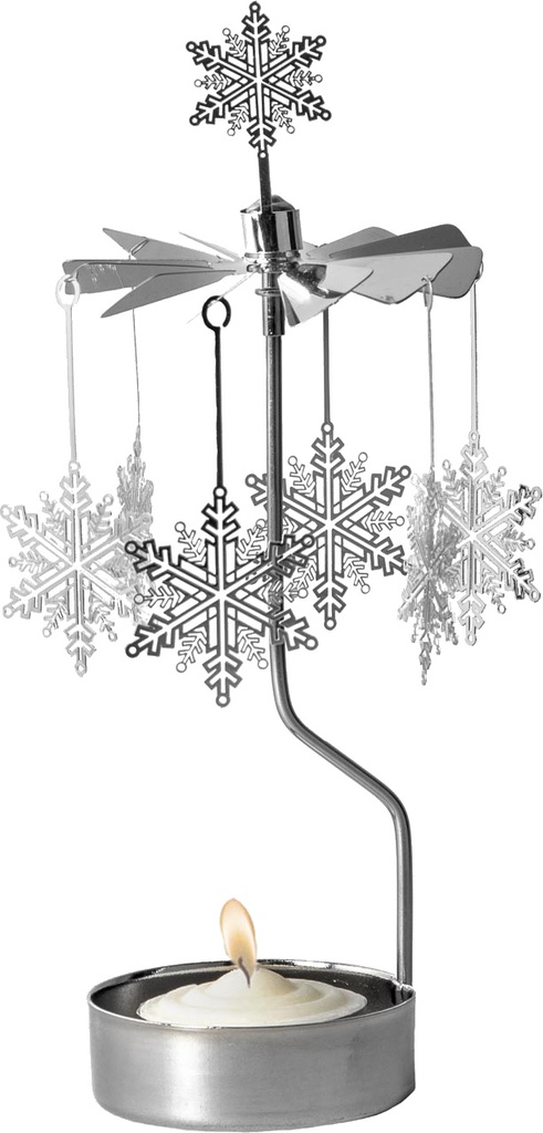 Photophore Rotant  - flocon de neige - 16cm