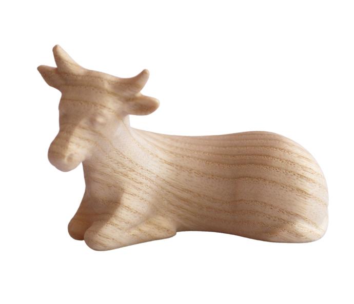 Boeuf/Groupe  Aïda - H 12 cm - bois sculpté/naturel