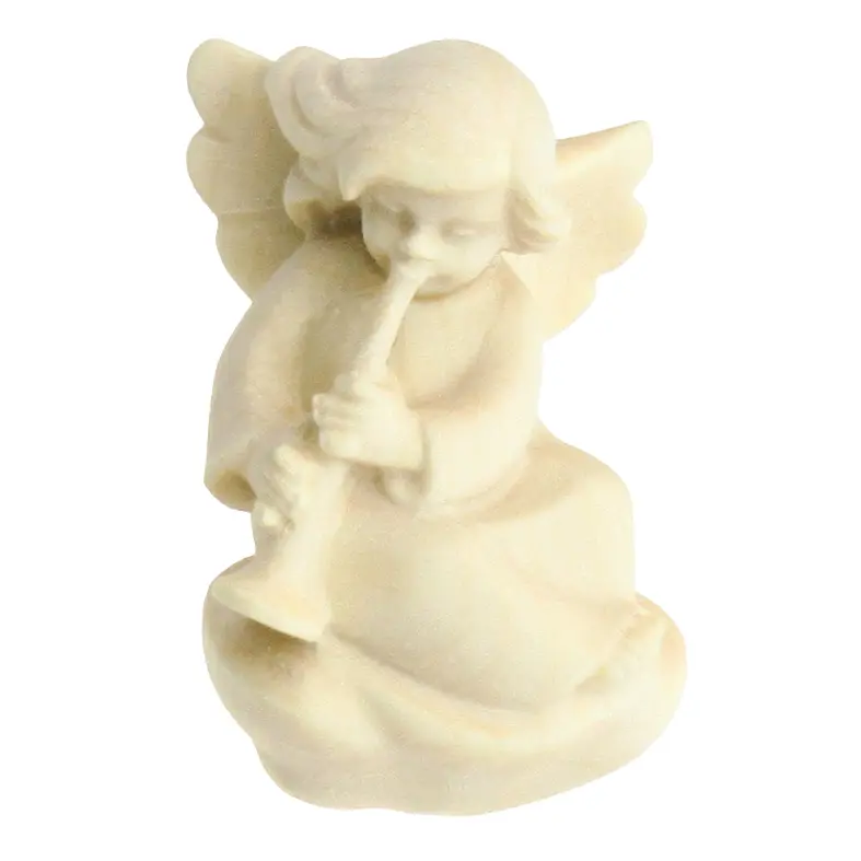 Ange Gloria/Groupe Sonia - H 9cm - bois sculpté/nature