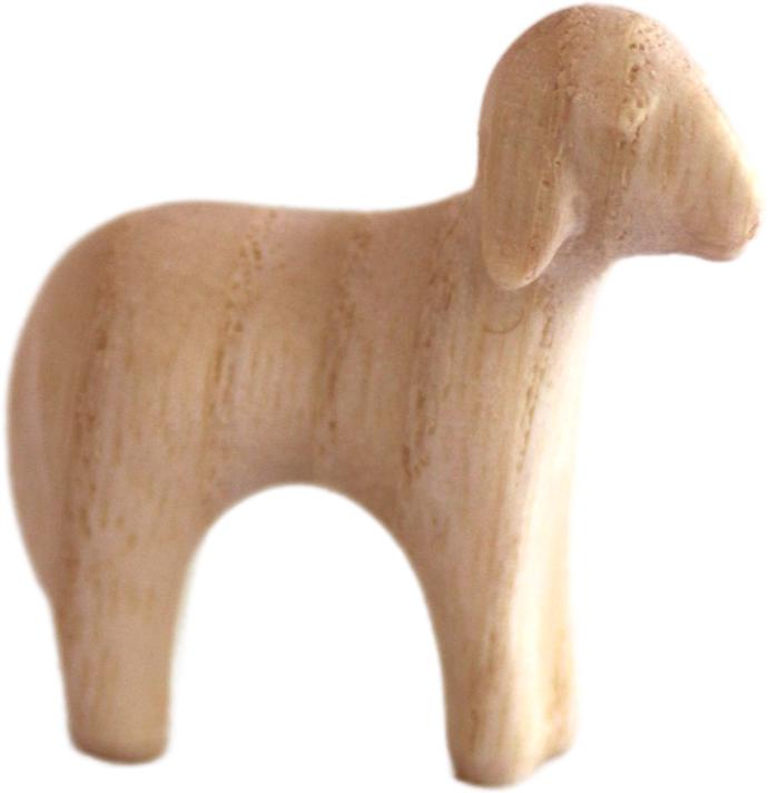 Lam staand/Aida groep - houtsnij/natuur - 12cm