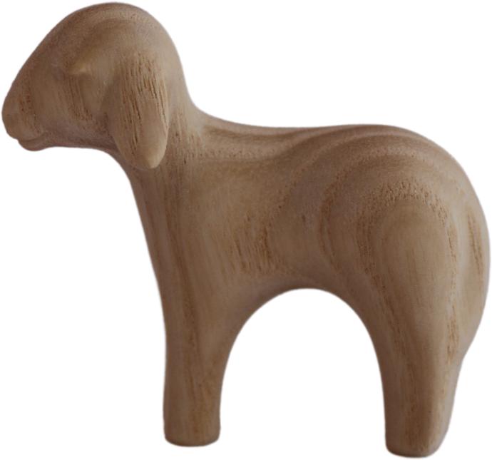 Mouton debout/Groupe Aïda - H 12cm - bois sculpté/naturel