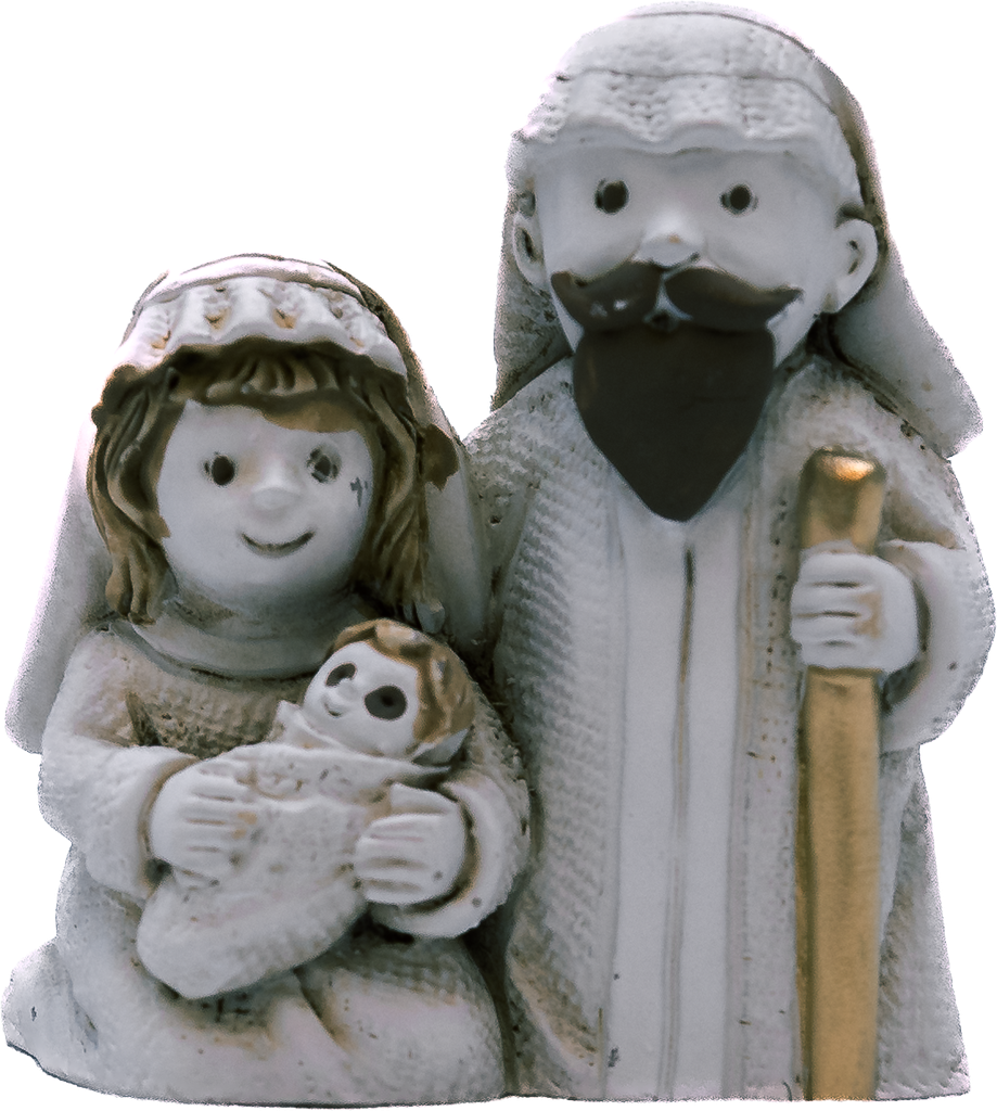 Nativité en résine/blanc cassé - H 5,5cm