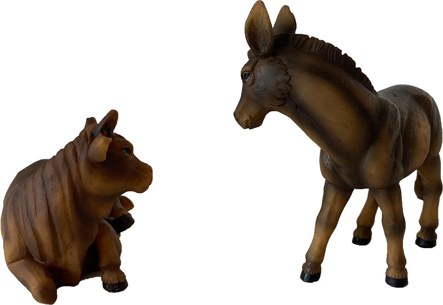 Set âne et boeuf pour personnages de 11 … 12cm
