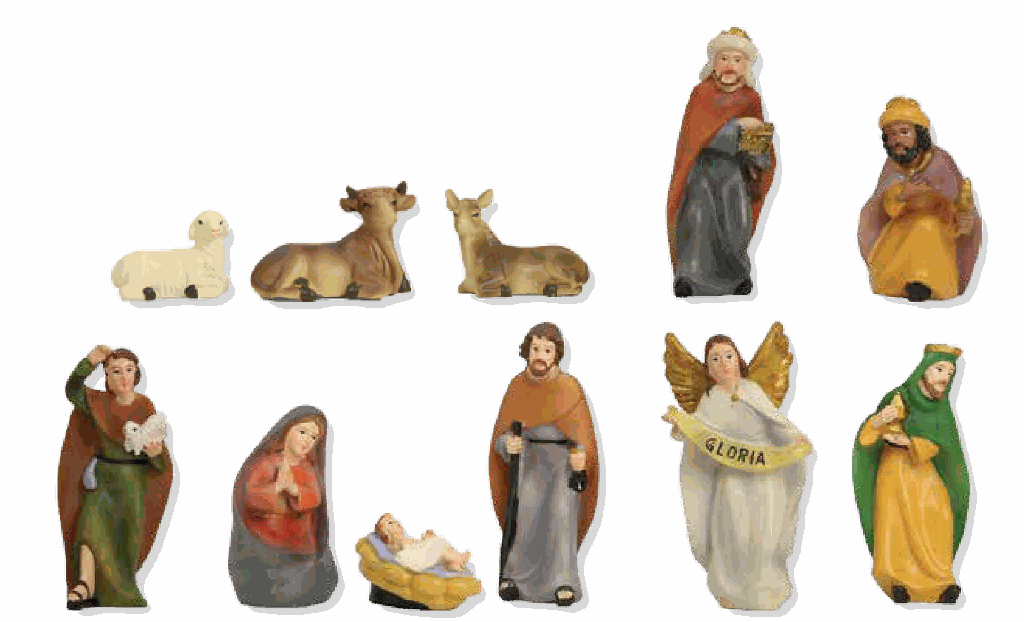 Weihnachtsgruppe 11-teilig - polystone H 10cm