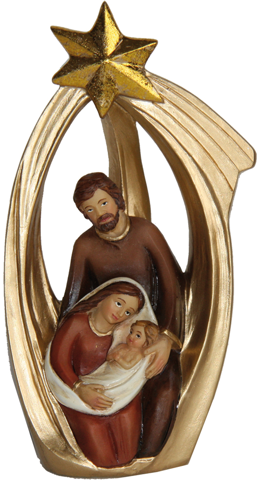 Holy Family, Nativity Scene Block With Comet - 11,6 cm