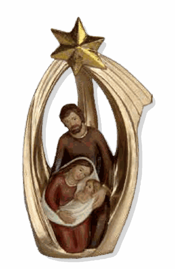 Nativité avec comète - résine - H 6,2 cm