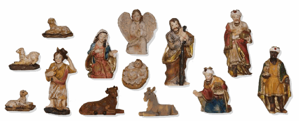 Santons en résine - 13-pièces - H 8cm