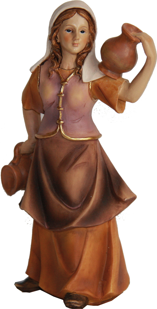 Femme De Ménage Avec Une Cruche Sur L'Épaule - Groupe 9cm 