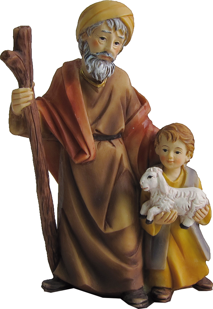 Old Man With Boy - Group 9cm 