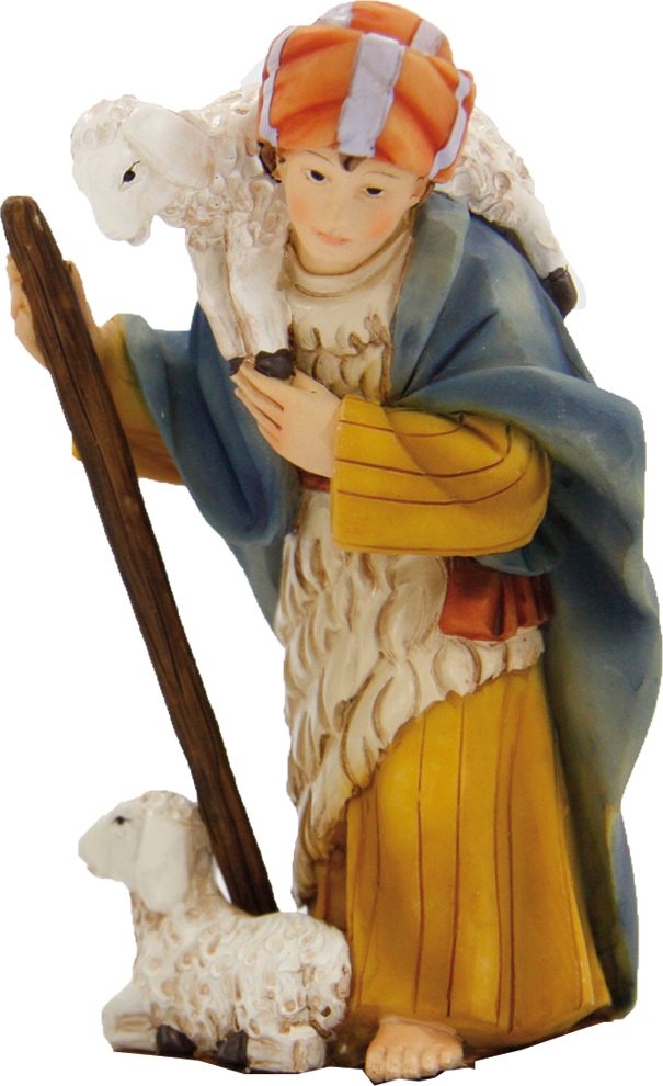 Shepherd With Sheep - Group 9cm 