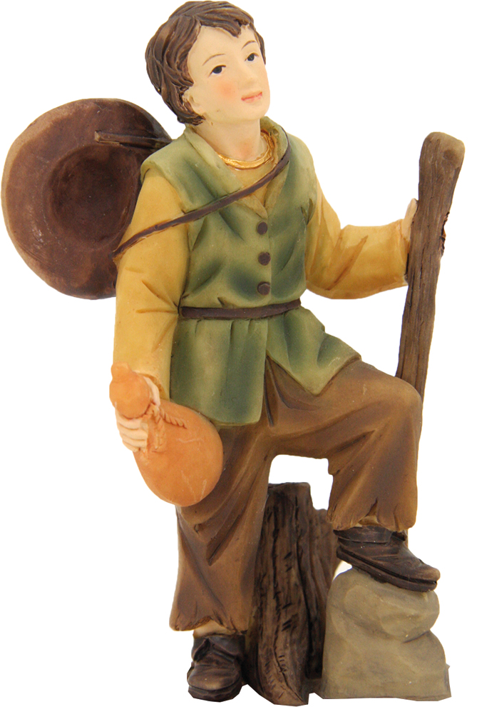 Wanderer mit Stock - Gruppe 9cm 
