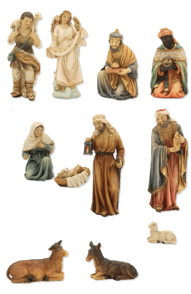 Oosterse kerststalfiguren 12-delig - polystone - 24cm