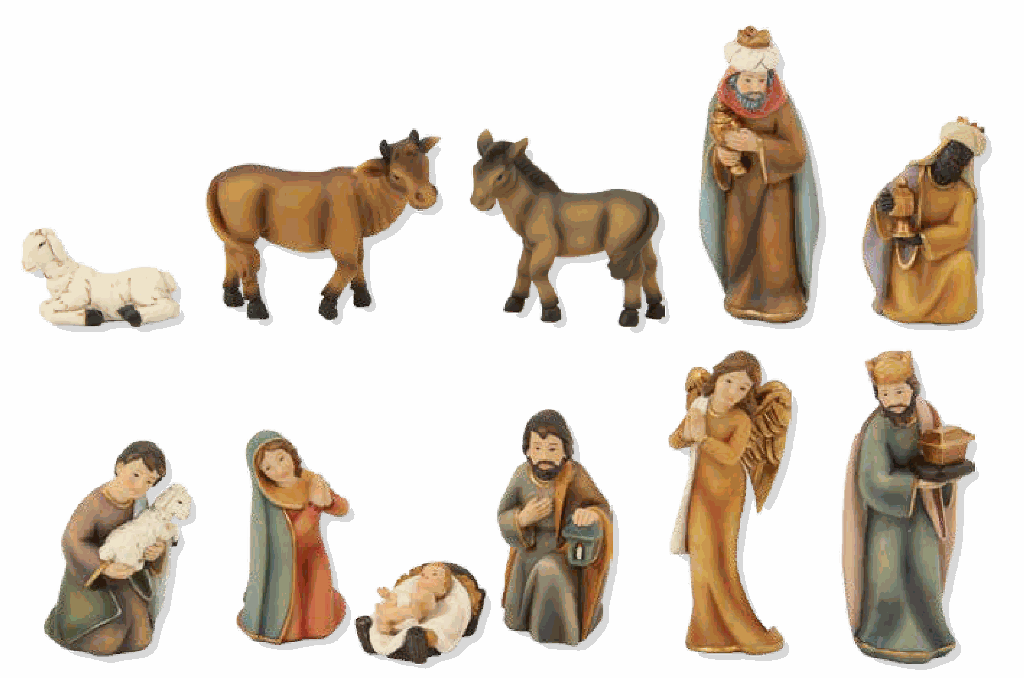 Christmas group 11-piece - polystone H 8cm