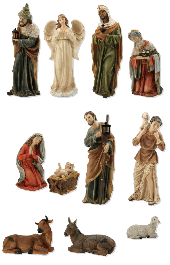 Kerststal Figuren 11-delig - polystone - H 60cm 