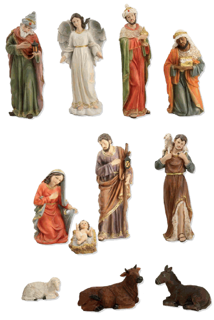 Santons en résine - 11-pièces - H 40cm