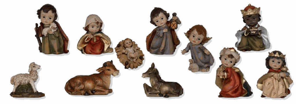 Santons en résine 'Enfantin'- 11-pièces - H 6cm
