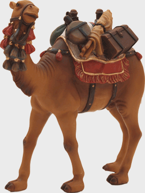 Chameau avec bagage - résine - H 14cm