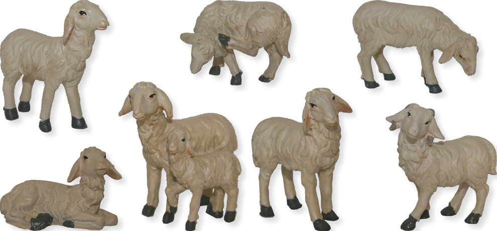 Schafe (7-teilig)- Gruppe 7-9cm /3,9cm