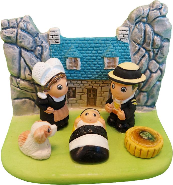 Kerstgroep "Frankrijk/Bretagne" - 7x9cm