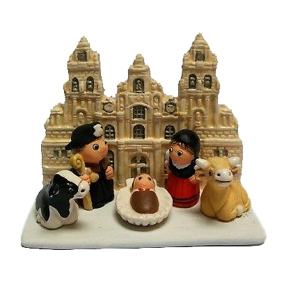 Crèche du monde 'Compostelle' - 7x9cm