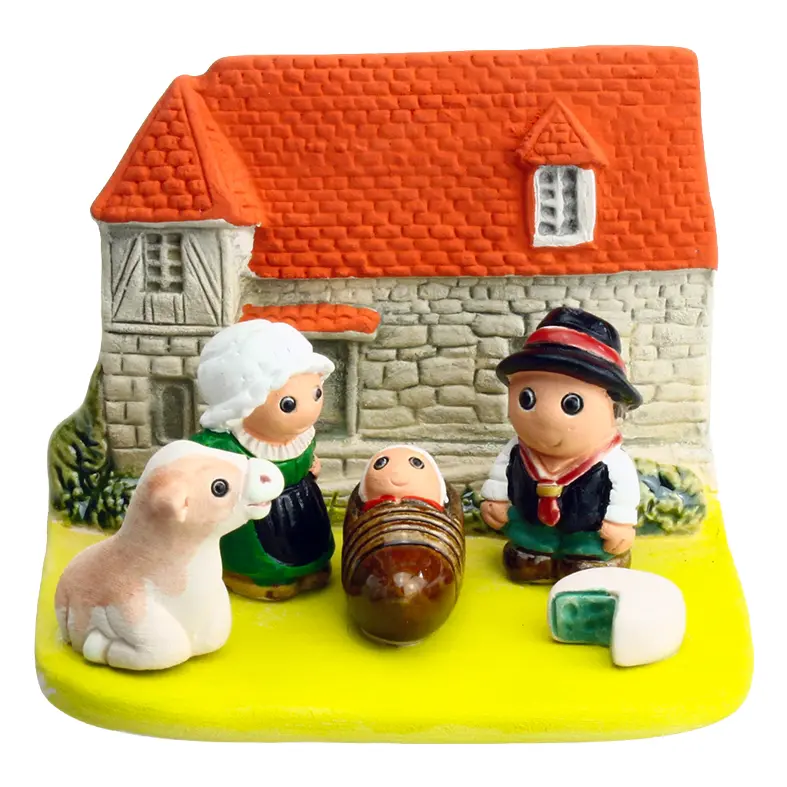 Crèche du monde 'France/Auvergne' - 7x9cm