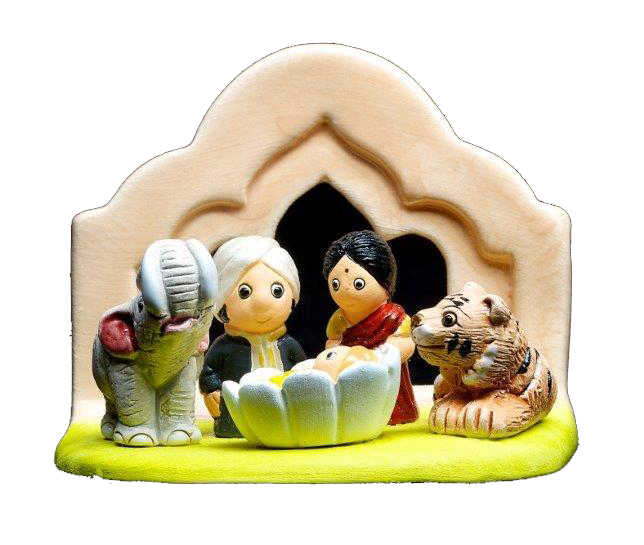 Crèche du monde 'India' - 7x9cm