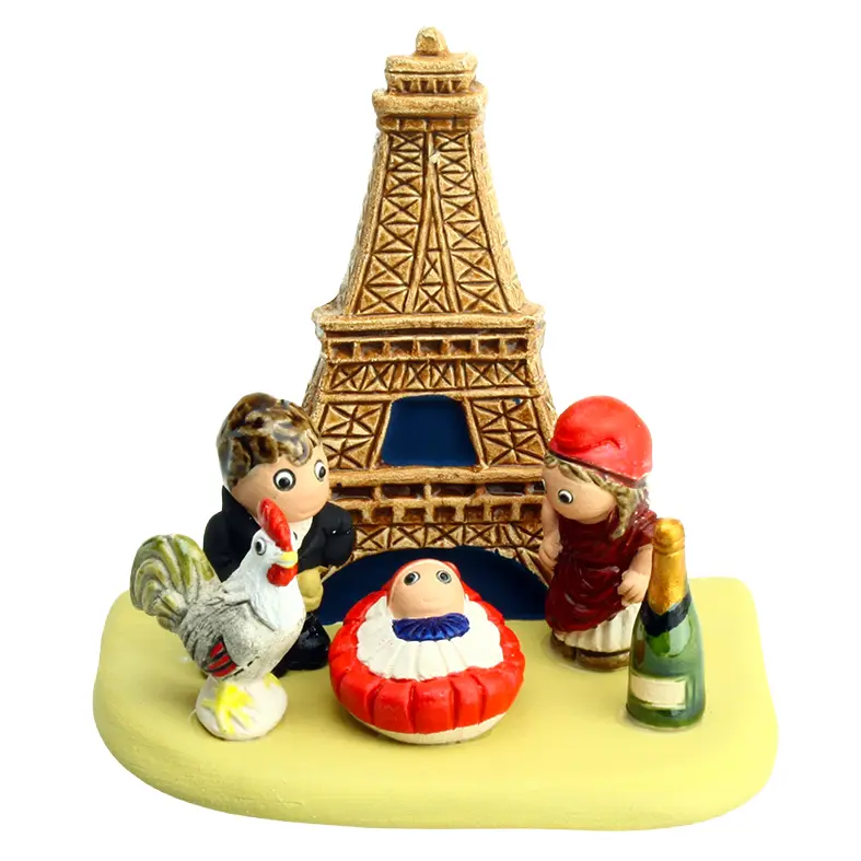 Crèche du monde 'France/Paris' - 7x9cm