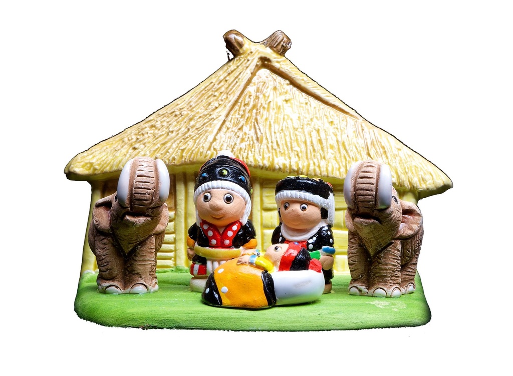 Kerstgroep "Thailand" - 7x9cm