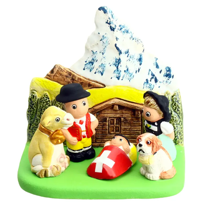 Kerstgroep "Zwitserland" - 7x9cm