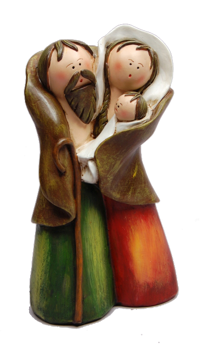 Ste Famille en résine/couleur - H 15cm