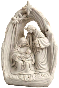 Beeld H.Familie - polystone/wit - H 13cm