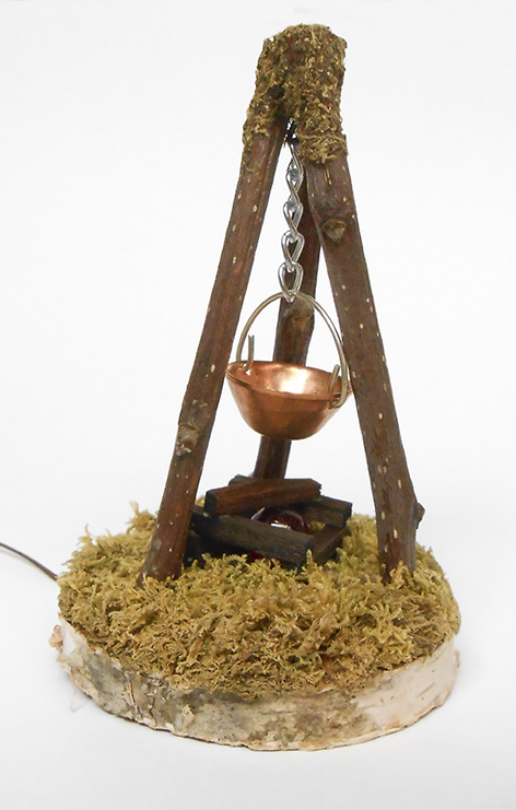 Feu de camp avec marmite - 6,5x5,5x5cm