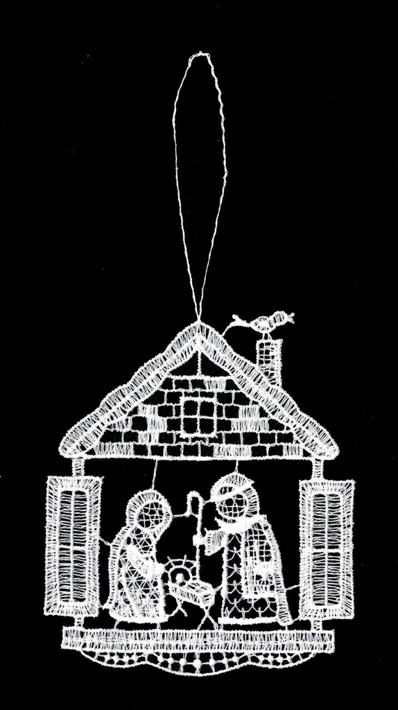 Pendentif dentelle - Ste Famille - 9cm