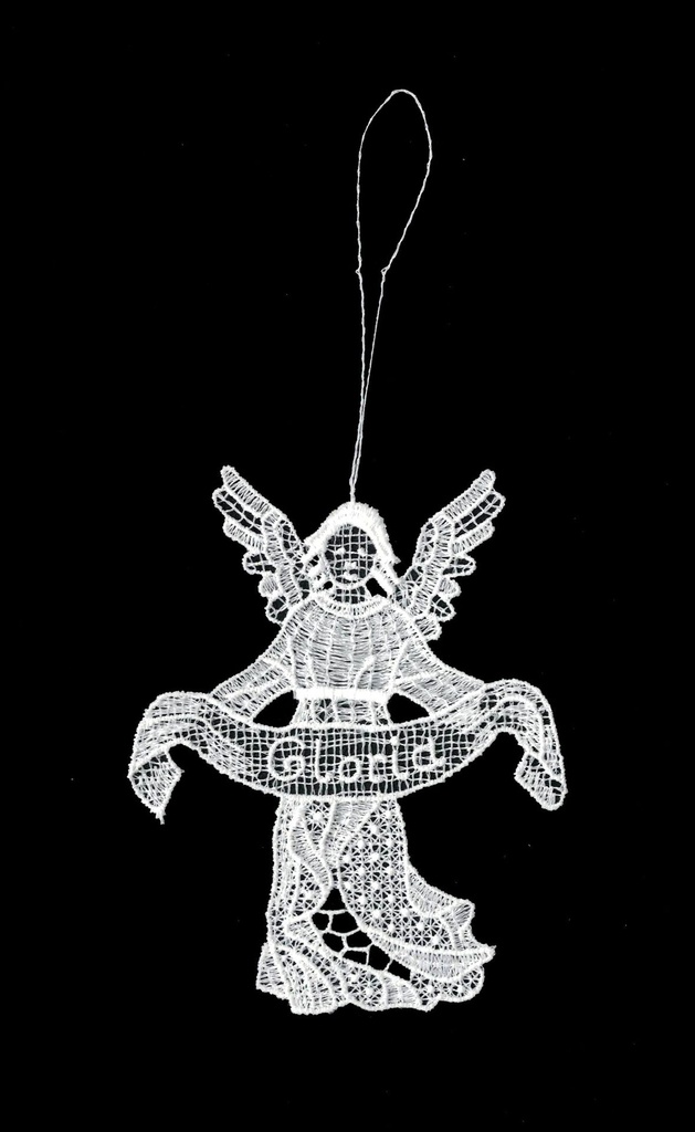 Pendentif dentelle - Ange Gloire - 9cm