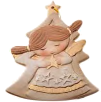 Ange dans sapin … suspendre/porcelaine H 10,5cm
