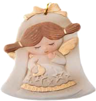 Ange sur cloche … suspendre/porcelaine H 10,5cm