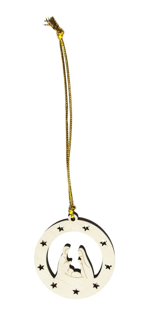 Deco pendentif sapin avec Ste Famille/bois › 5cm