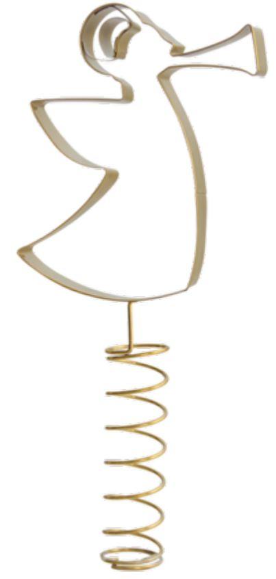 Pointe sapin Ange/métal doré - H 25cm
