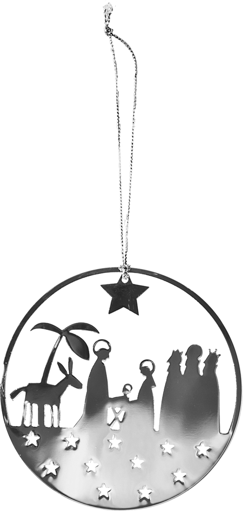 Deco pendentif Nativité/métal - H 9cm