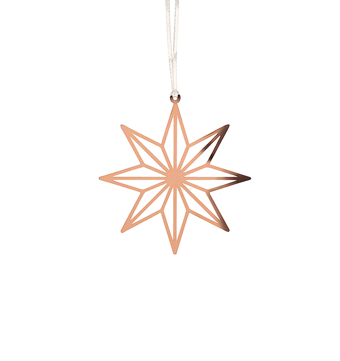 Deco 8pointed Copper -8x8,5cm