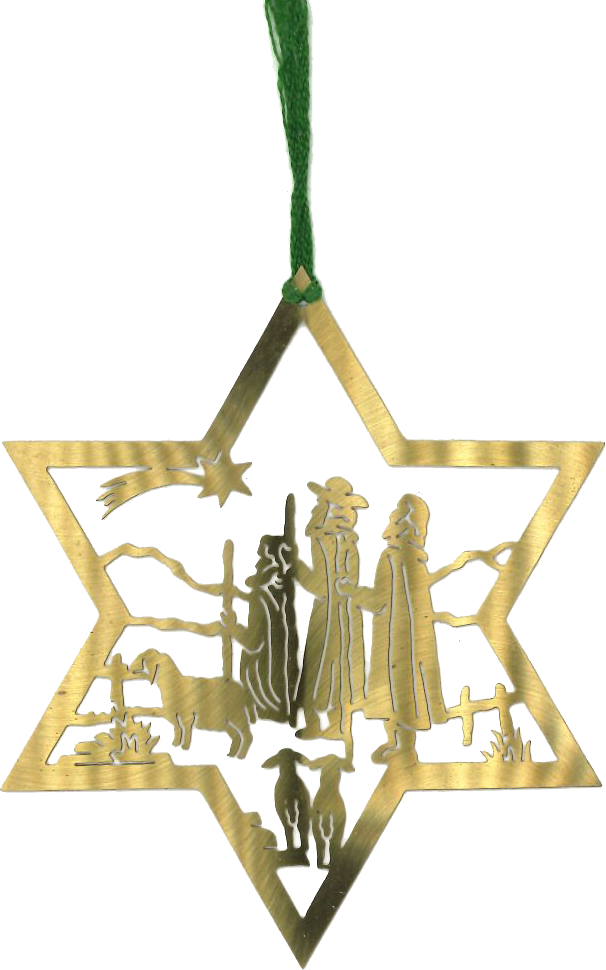 Deco pendentif Annonciation laiton - H 8cm